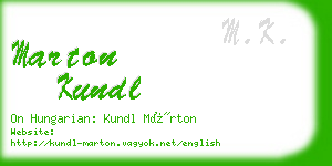 marton kundl business card